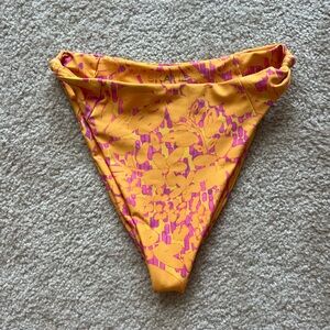 Skatie Vibrant Yellow and Pink Bikini Bottom